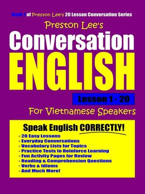 cover image of Preston Lee's Conversation English For Vietnamese Speakers Lesson 1
